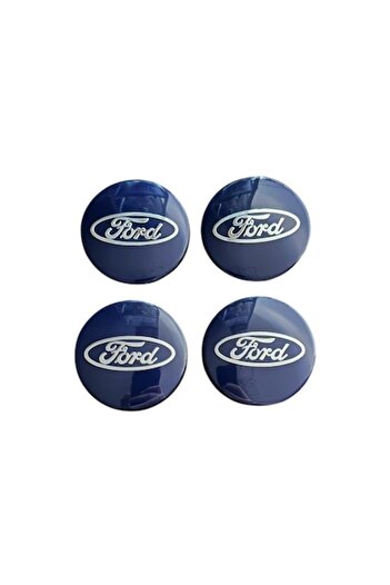 MAF Set de 4 capace de jantă 56,5 mm, albastre — compatibile/înlocuitoare pentru jantele din aliaj Ford
