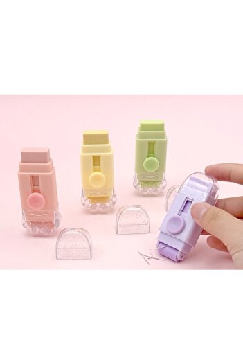 Flippy Eraser, Flippy, Cat Paw Pattern, with 2 Refills, Pull-Push Adjustment, Rubber, Yellow