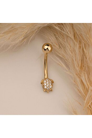 Dianora Piercing 14 Ayar Altın Kaplumbağa Göbek Piercing