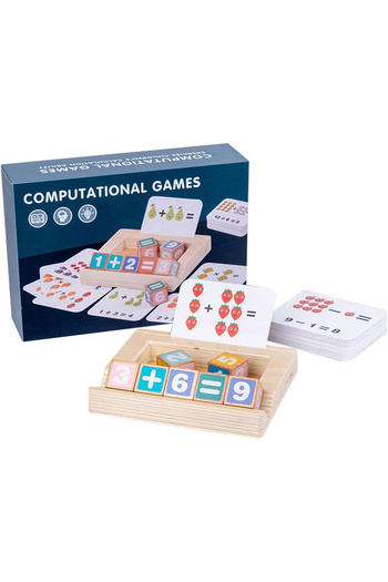 SARALMA Kit de matematica din lemn Joc de calcul, Montessori