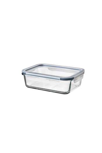 dalip Glass Food Storage Container with Plastic Lid, 1L, Transparent