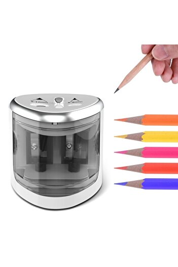 Flippy Electric Pencil Sharpener with 2 Holes, Flippy, Grey