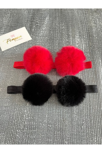 pempem bandana Baby Girl Pom Pom Bandana Set