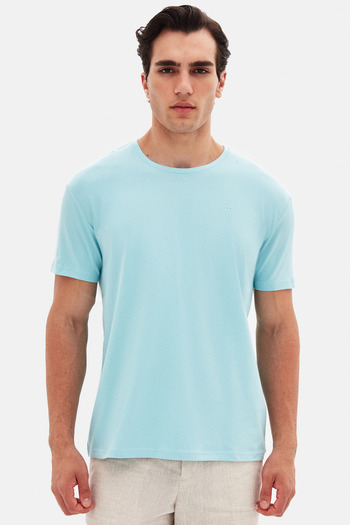 Twn Tricou Slim Fit Aqua cu imprimeu plat în relief