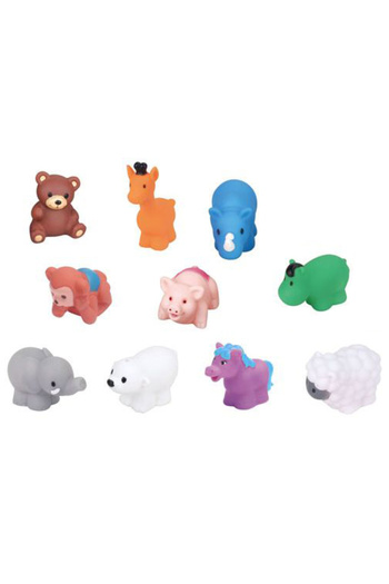 sallma Jucarii de baie, set 10 animalute colorate, din silicon