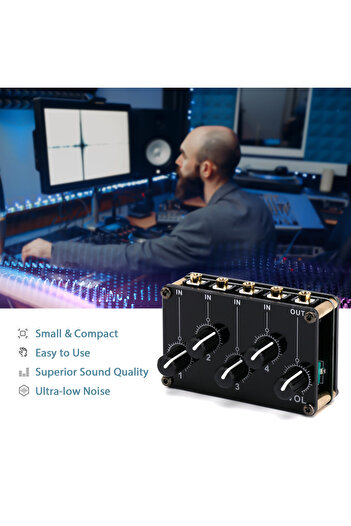 Choice 4-in-1-out Passive Mixer Module Mini Stereo 4-Channel Passive Mixer Audio Mixer 4 Audio Input to ...