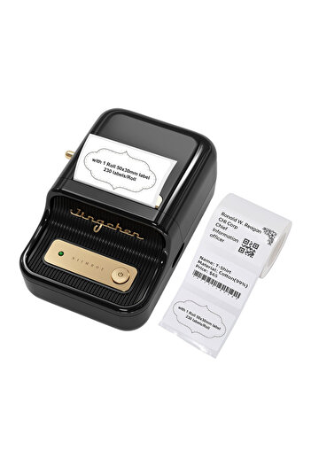 NiiMbot B21 Inkless Label Maker, Portable Thermal Label Printer -works with iOS & Android (Black)