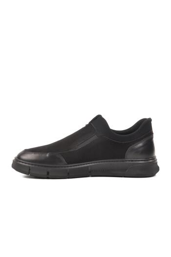 WALKWAY 3K1857-1093 Laceless Black Genuine Leather Men's Sneaker