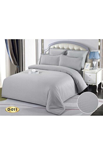 Sale4u Damask Bed Linen Set, 100% Cotton, 6 Pieces, Comfort and Elegance, Gray
