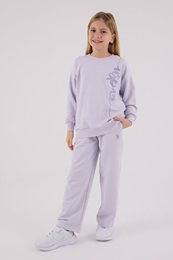 U.S. Polo Assn. Σετ μωβ αθλητική φόρμα για κορίτσια U.S. Polo Assn