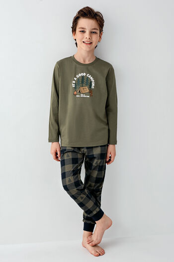 Arnetta Boy's Khaki Pajama Set