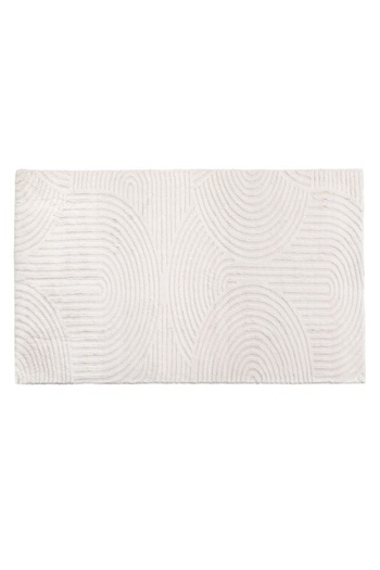 divendi-ro Decorative carpet, fur-look, embossed pattern, interior with non-slip surface, 150x100 cm, cream
