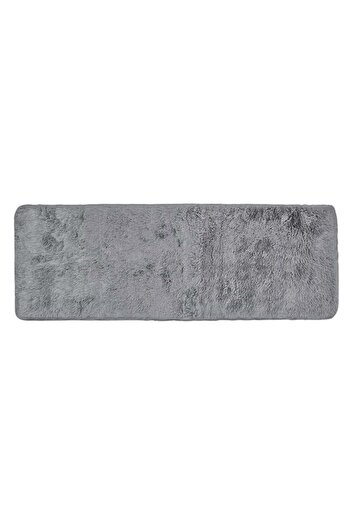 divendi-ro Decorative carpet for the hallway, long-pile pile look, non-slip surface, 160x60 cm, gray