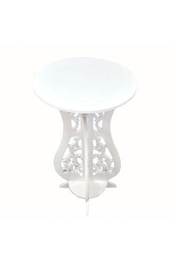 FOXMAG24 Coffee table, fixed, made of MDF, with decorative elements, dimensions 75 X 36 cm, white