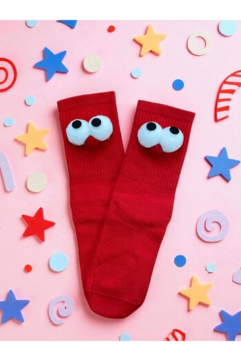 MODA Red Wheel Eyed Fun Socks