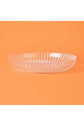 İpek Striped Fruit Bowl - Transparent - 30 cm