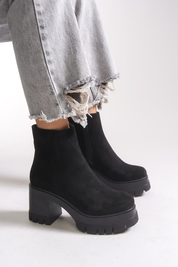 Riccon Eshathbel Women's Heeled Boots 0012510 Black Suede