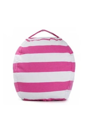 OEM Toy Organizer Textile Bag in Pear Shape, Pink White