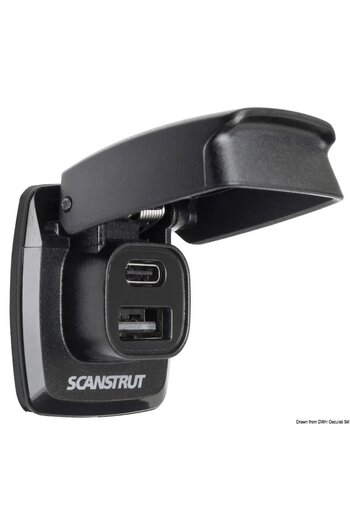 OSCULATI Waterproof Scanstrut USB-A/C Charger with Rapid Charging
