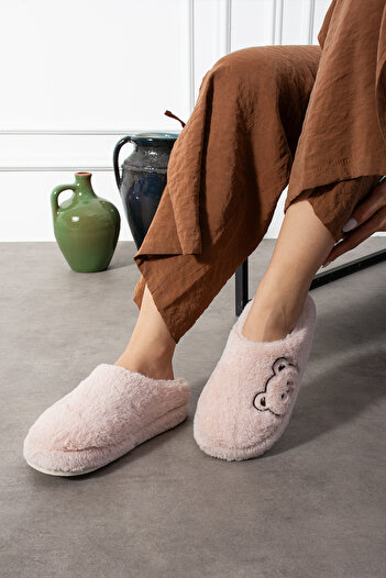 SWORD Teddy Bear Patterned Embroidered |   Winter Unisex House Slippers |   Non-Slip Base