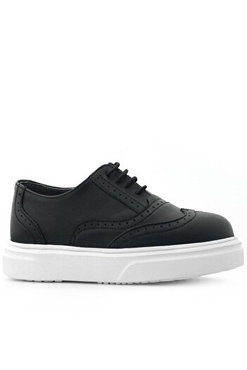 Rakerplus Genuine Leather Black Light Sole Children's Oxford Classic Shoes
