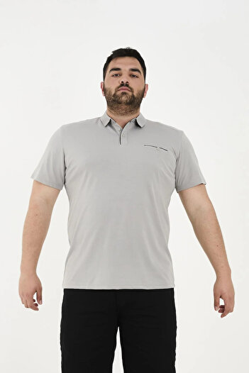 Maccali Men's 3-Piece Long Plus Size Basic Polo Neck T-Shirt