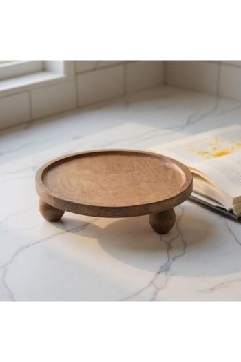PUDRAM Wooden 2-Piece Wooden Presentation Set, Wooden Presentation Plates
