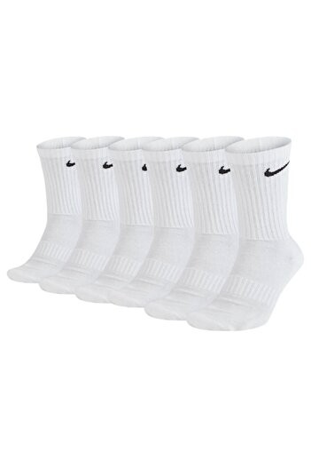 Nike , Set of unisex long socks with monogram pattern - 6 pairs, White, 46-50