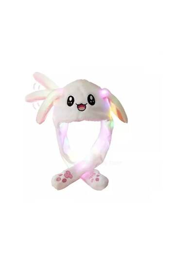 OEM Kids’ Hat, Bunny Model, with LEDs and Moving Ears, White