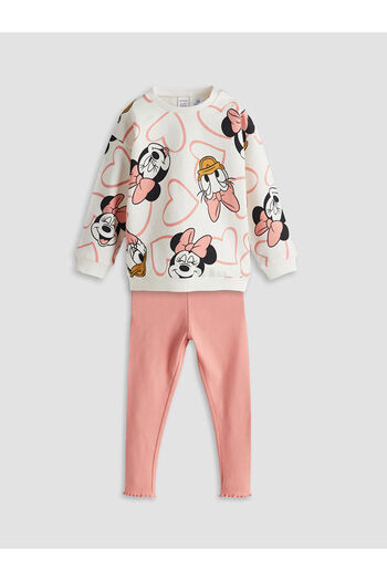 LC Waikiki Printed Baby Girl Sweatshirt and Sweatpants Set of 2