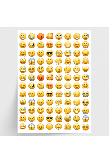 Bimotif Set of Stickers Mixed Emoji, Emotion and Facial Expression, 1920 Pcs