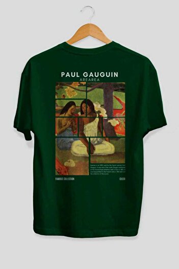 Ankhises Paul Gauguin Arearea Back Printed Oversize T-Shirt Men Women Crewneck Cotton Tshirt