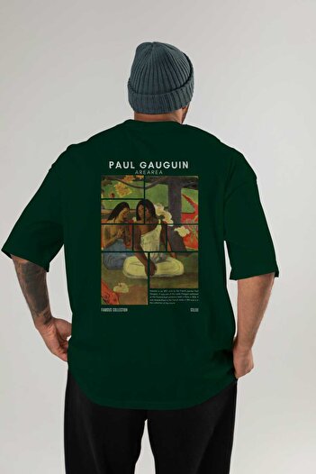 Ankhises Paul Gauguin Arearea Back Printed Oversize T-Shirt Men Women Crewneck Cotton Tshirt