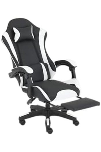 SPEARPC SGCE001 Gaming Chair with Footrest - Ergonomic Racing Office Chair with Reclining Armrest
