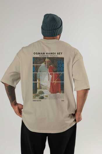 Ankhises Osman Hamdi Bey Back Printed Oversize T-shirt Ανδρικό Γυναικείο Βαμβακερό μπλουζάκι με λαιμόκοψη
