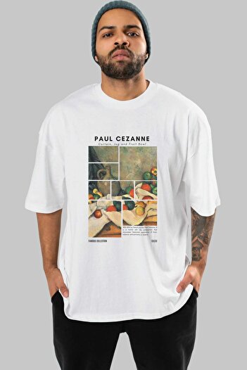 Ankhises Paul Cezanne Curtain μπροστά Μπλουζάκια με στάμπα Oversize Ανδρικά Γυναικεία Βαμβακερά μπλουζάκια με λαιμόκοψη