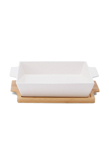 LA MESA Square Plate With Bamboo