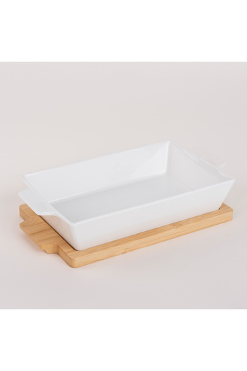 LA MESA Rectangular Plate With Bamboo