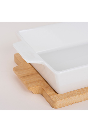 LA MESA Rectangular Plate With Bamboo