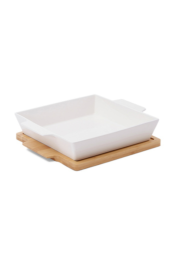 LA MESA Square Plate With Bamboo