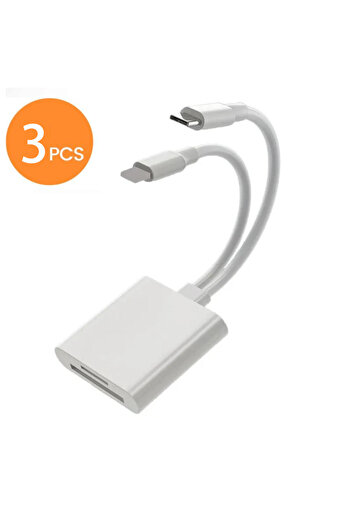 Choice 3pcs 2 in 1 2 In 1 OTG Card Reader Type C Lightning to SD TF Memory Card Adapter For PC Laptop iPhon