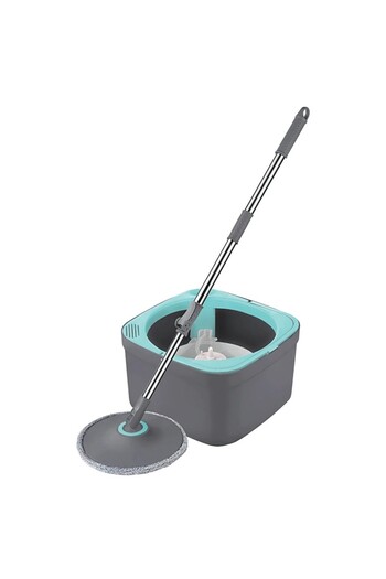 Proff Set Mop cu Galeata Rotativ, Triton, dimensiuni 30x30x18cm, culoare Gri/Turcoaz