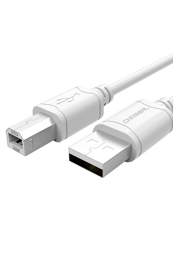 Choice كابل طابعة USB أبيض من CHOSEAL بطول 5 أمتار، من النوع A إلى B 2.0، سلك طابعة من النوع A إلى B، مناسب لأجهزة HP وCanon وDell وEp