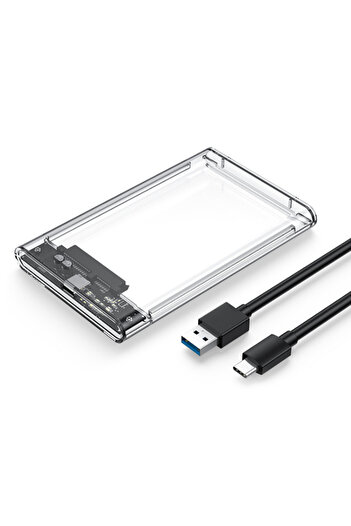 choice2 USB3.0 TO Usb C USB 3.0 Transparent HDD Enclosure 2.5" ,Type C Micro Cable External Hard Drive Disk