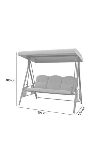 Strend Pro Garden Swing, 3-seater, gray, 201x125x180 cm, Dubai