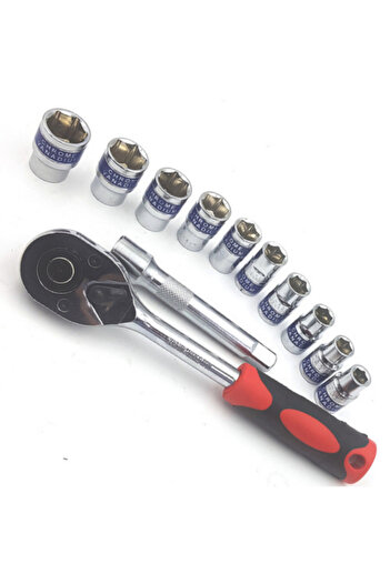 Nalburkent Dekecr-V Socket Set 1/2 "Ratchet 12 Pieces Crv G-10052