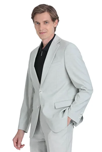 Hatemoğlu Gray Comfort Fit Mono Collar Classic Suit