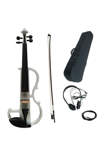 Depox Silent Electric Violin 4/4, Solid White Wood