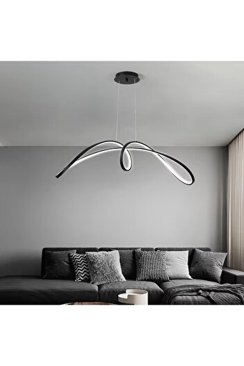 OEM LED chandelier, suspended, 108W, black, warm/neutral/cold light, adjustable height, remote control
