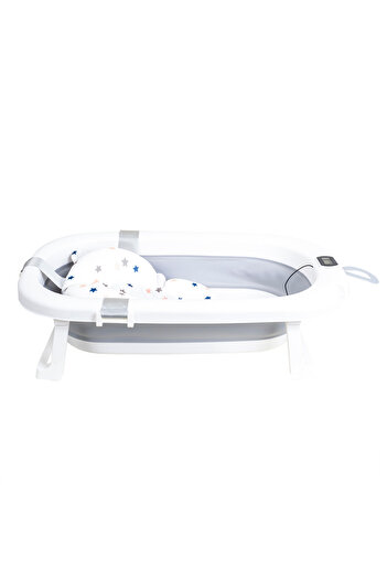 Z-Tools Foldable baby bathtub, with thermostat and cushion, gray / ZTS9155